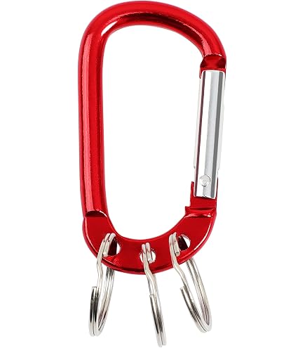 uxcell Aluminum Carabiners Keychain Clip, Snap Hook with 3 Key