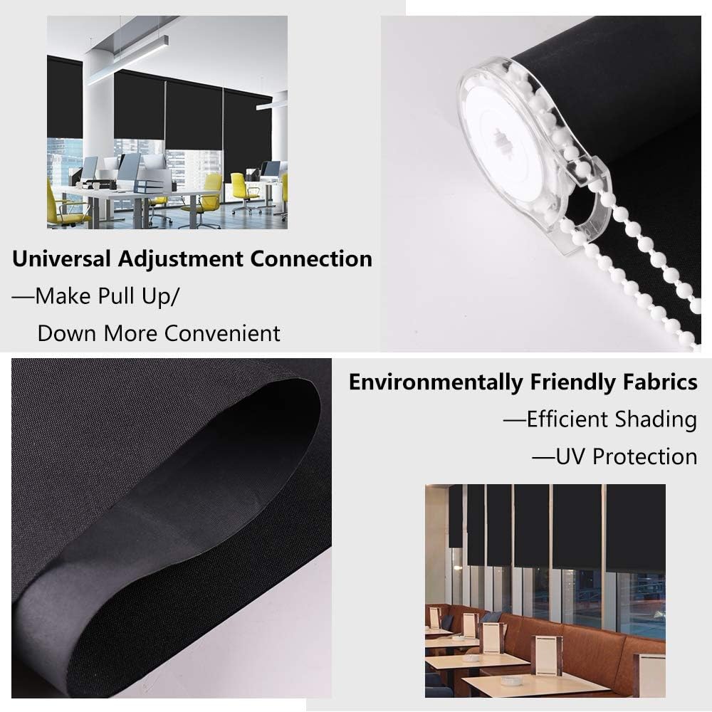 LUCKUP 100% Blackout Waterproof Fabric Window Roller Shades Blind - Image 4
