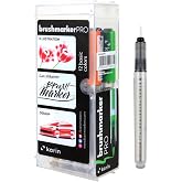 Karin Brushmarker Pro 12pc Basic Colors brush tip markers Set, Blendable, Water-Based, Brush Markers for Adults and Artists, 11 Colors + Colorless Blender, Adult Markers for Coloring Books and more