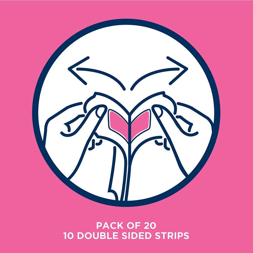 Veet Face Cold Wax Strips for Sensitive Skin 10 Double Sided Strips, 20 Count (Pack of 1), Other - Image 3
