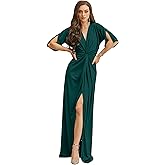 KOH KOH Womens 2026 Long Short Sleeve V-Neck Sexy Slimming Summer Casual Maxi Dress