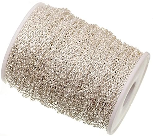 ILoveDIY - 5&nbsp;Meter Silver Plated Chain for Jewellery Making - 3&nbsp;x 2&nbsp;mm, silver, 5m