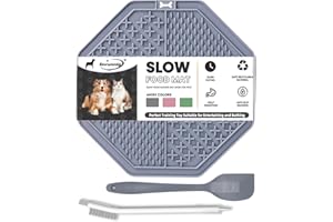 ENRUNNIG Lick Mat for Dogs and Cats Slow Feeder mats Non-Slip Design with Suction Cups, Premium Lick Pads for Boredom Anxiety Relief,Enrichment Treat mats for Bathing Grooming, Suitable for Paste Food(Gray)