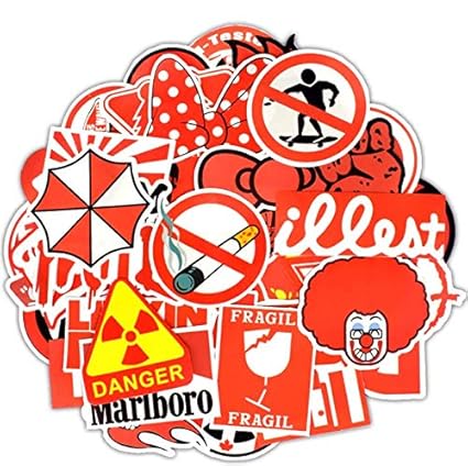 WENCHI Pegatinas de Dibujos Animados Mezclados Rojos JDM Graffiti ...