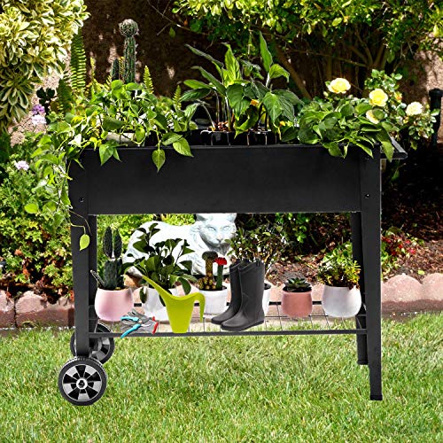 Zizin Raised Garden Bed with Legs Outdoor Elevated Planter Box On