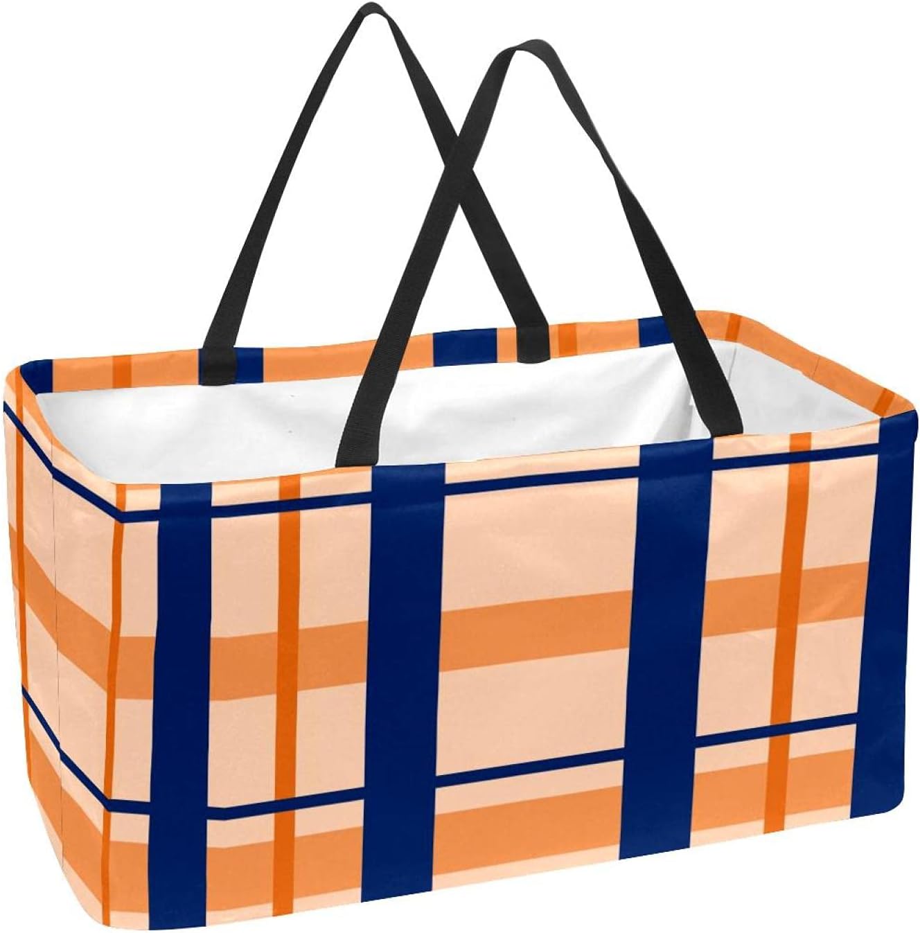 Cesta de almacenamiento con diseño de cuadros, color rojo y verde, para