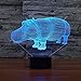 SUPERNIUDB 3D Hippo Night Light LED USB 7 Color Change LED Table Lamp Xmas Toy Gift