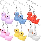 6 Pairs Cute Duck Earring Set for Women, Funny Duck Drop Dangle Lovely Lightweight Duck Jewelry Resin Pendant Earrings for Teen Girls Jewelry Birthday Gifrs