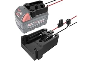 ENSAYEER Power Wheel Adapter with Fuse & Switch, Secure Battery Adapter for Milwaukee 18V Lithium Battery, with 12 Gauge Wire, Good Power Convertor for DIY Ride On Truck, Robotics, RC Toys and Work Lights