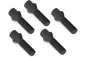 KSP PERFORMANCE KSP M14x1.25 Lug Bolts for I3 I8 M2 M4 F80 X2 X4 X6, Conical Seat Extended 40mm Shank HEX 17mm Black Dacromet Studs Compatible with BMW, Package of 5PCS