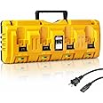 HOYOA DCB104 Dewalt Battery Charger Replacement – 4-Port Charging Station with USB & Type-C Ports, 20V MAX, Compatible with D