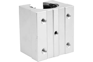 THINCOL Linear bearing sliding block, SBR25UU Open linear bearing slide Linear movement block aluminum alloy, 65mm length, 60mm width, 46mm height, 25mm inner diameter