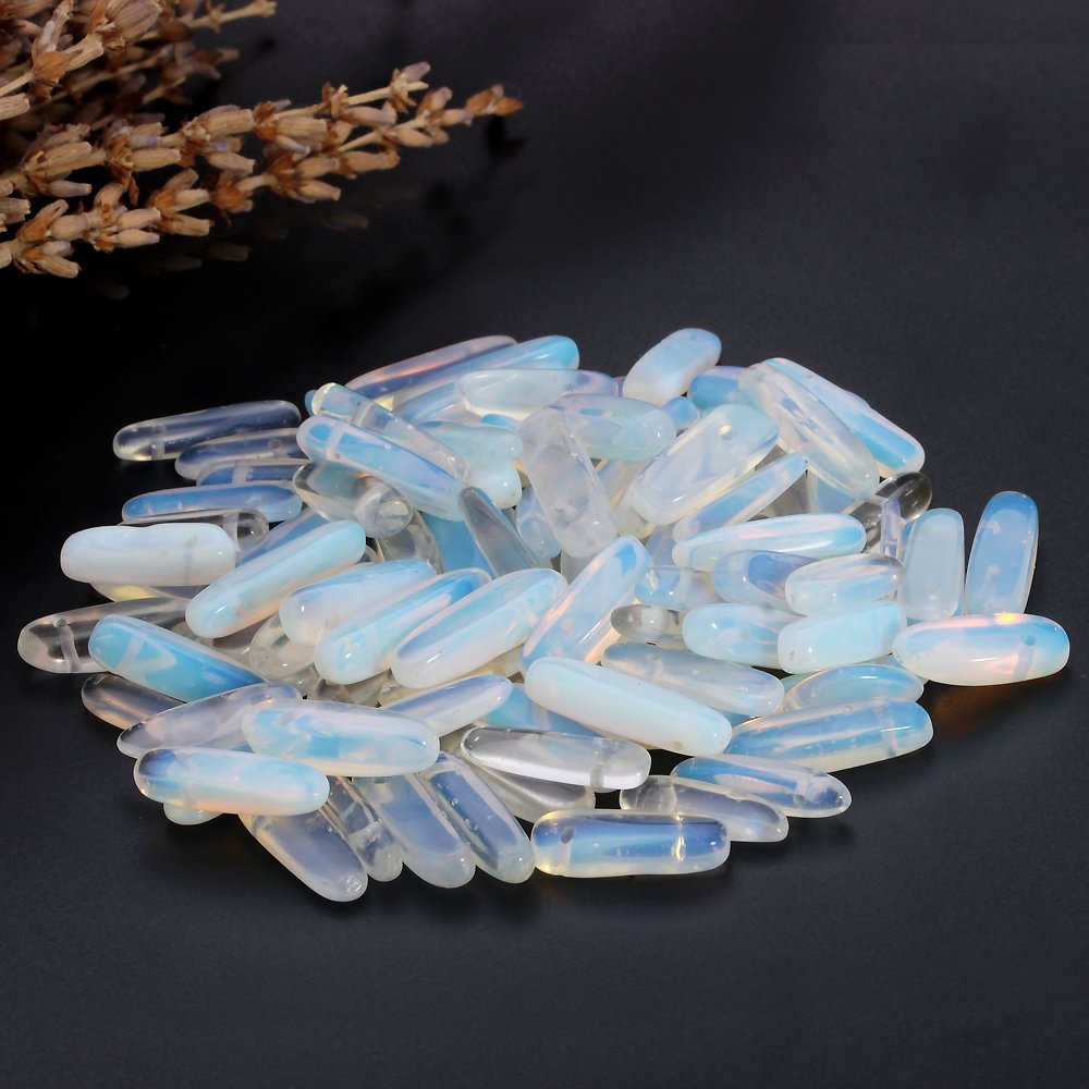 Linsoir beadsFreeform Opalite Beads 8-25mm Opal Quartz Stick Beads DIY Jewelry Making Supplies
