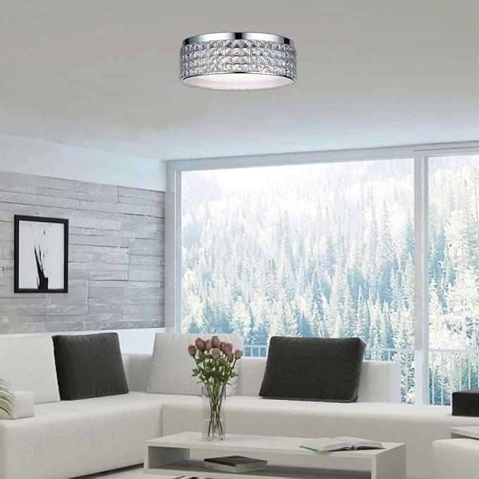 Amazon Com Dsi Lighting Callisto Crystal Ceiling Led Flush Mount