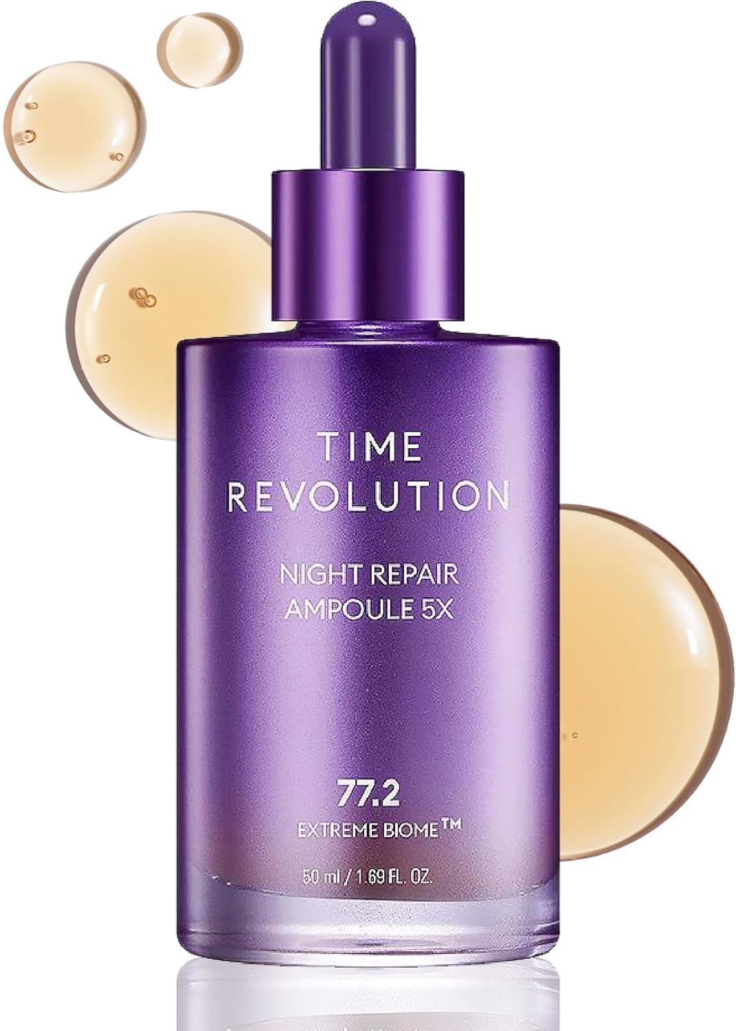 MISSHA Time Revolution Night Repair Face Serum Ampoule (5th Gen) - Overnight Probiotic Skincare for Revitalization and Radiance, 50 ml