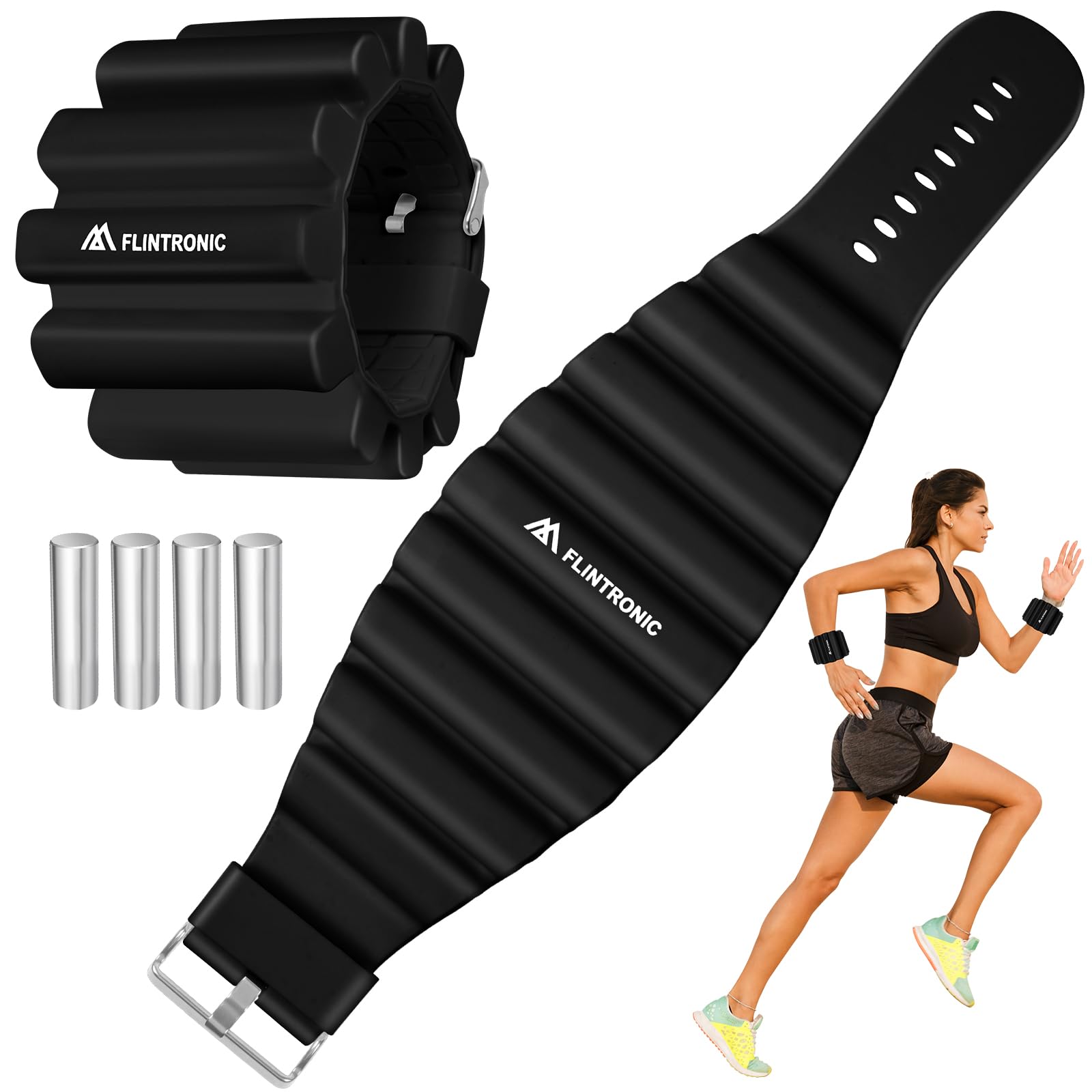 flintronic Adjustable Wrist Weights, 2PCS (1lb Each) Ankle Weights Set, Wearable Wrist & Ankle Weights Bracelet, Fitness Leg Weights for Women Men, for Running Walking Aerobics Yoga Pilates