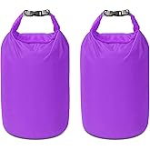 Amengsen Dry Bag Set, Waterproof Small Lightweight Dry Bags for Paddle Board Kayaking, Fishing, Camping (Purple, 40L 2Pack)