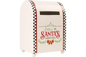 Bechivie Letters to Santa Mailbox Christmas Decor, 5.5×7.5 in Metal Xmas Letter Box, North Pole Delivery for Kids Gift Wish L