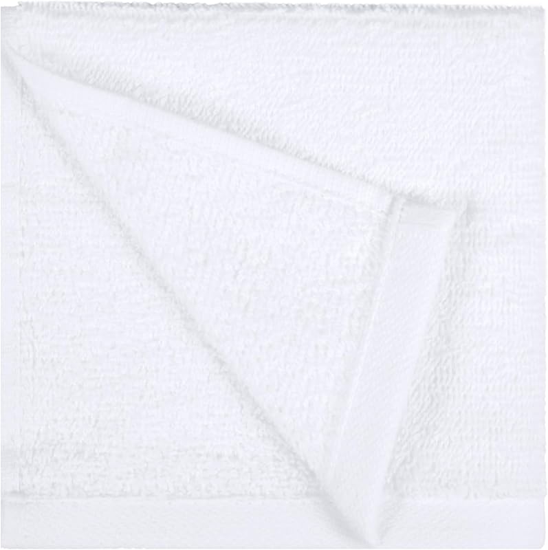 Conjunto de Toalhas de Banho Absorvente 100% Algodão Lavatório 30x30 cm, Branco, Embalar 24 Unidades
