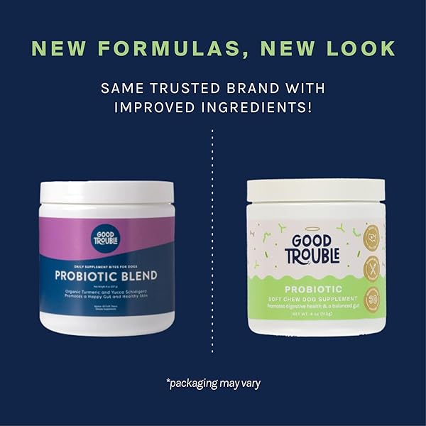 GOOD TROUBLE PETS PROBIOTIC SUPPLEMENT FOR DOGS – CHICKEN FLAVOR, 30 CHEWS – ENHANCED DIGESTIVE SUPPORT