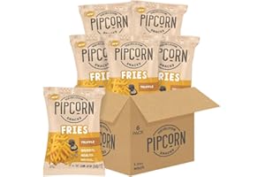 Heirloom Baked Truffle Fries by Pipcorn - 5oz 6pk - Healthy Snacks, Gluten Free Snacks, Non-GMO, Upcycled Heirloom Corn Flour, Vegan, Baked Not Fried Snacks