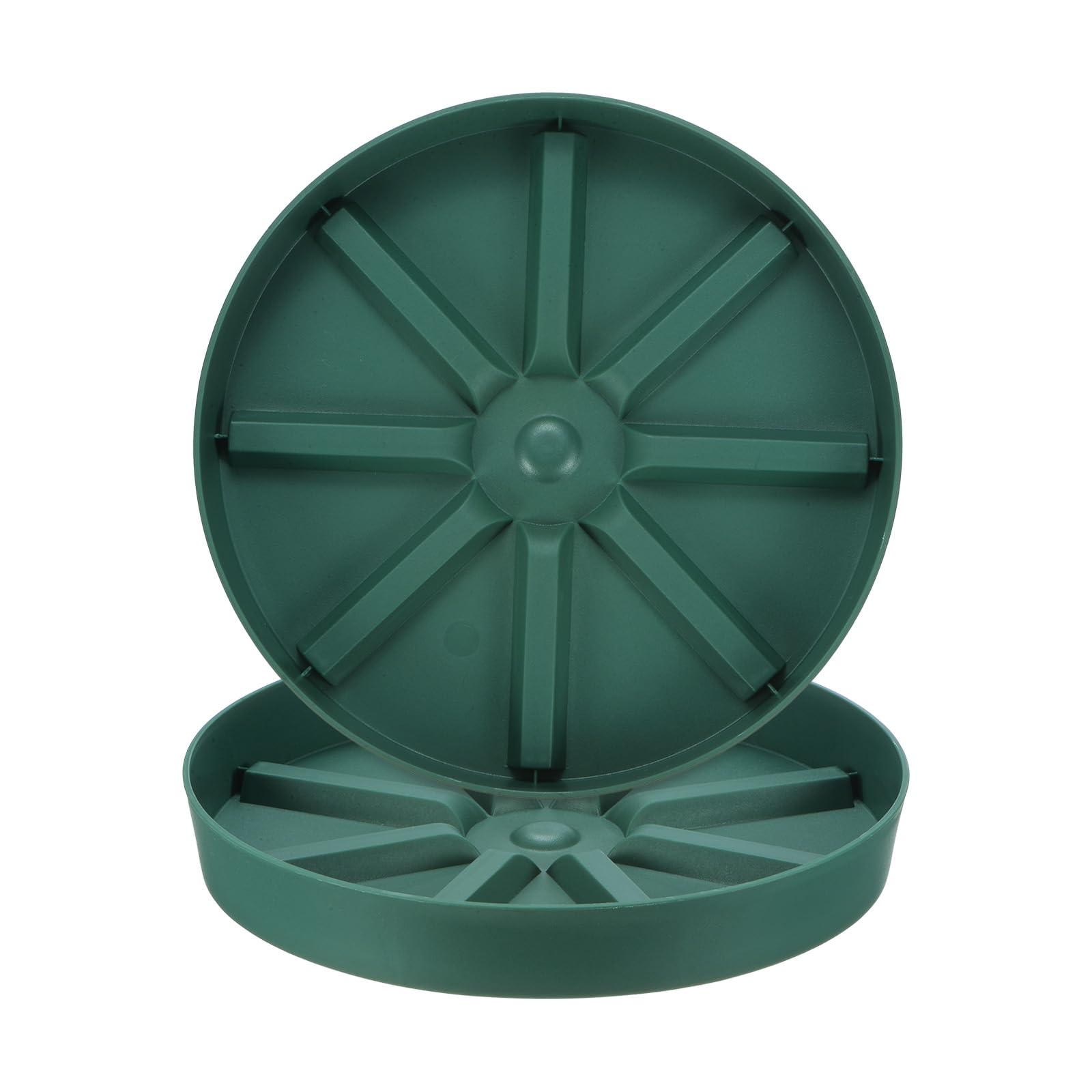 M METERXITY 2-Pack Plant Saucer, 9 Inch Flower Pot Saucers, Thicker Anti-Rot Root Plastic Plant Saucer for Indoor/Outdoor Potted Plant/Plant Water Catcher Tray [Green]