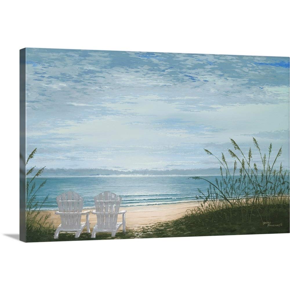 Photo 1 of *he photo is for reference only.**CANVAS ON DEMAND Beach Chairs Canvas Wall Art Print by Bruce Nawrocke, Coastal, Contemporary, Home Decor, Ocean Artwork,18" x12in