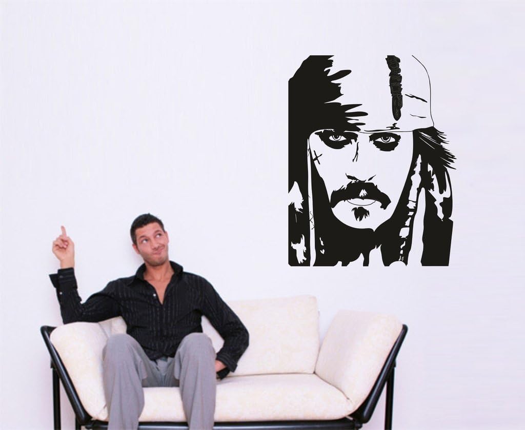 Creatick Studio 'Captain Jack Sparrow ' Wall Sticker (PVC Vinyl,58 cm X 71 cm)