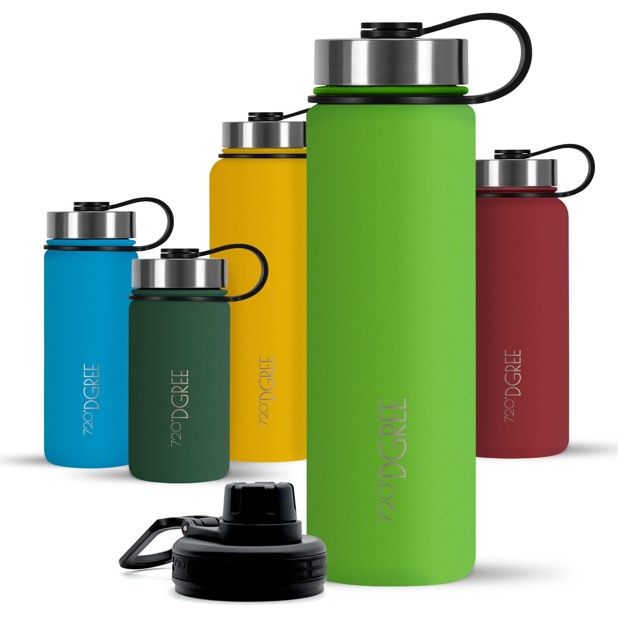 720°DGREE Vaccum Insulated Water Bottle “noLimit“ - 1200ml - Leakproof, BPA-Free, Thermo Stainless Steel Flask - Carbonated Drinks, Sports, Gym, School, Travel, Camping, Hiking, Outdoor +Sports-Cap — image 1