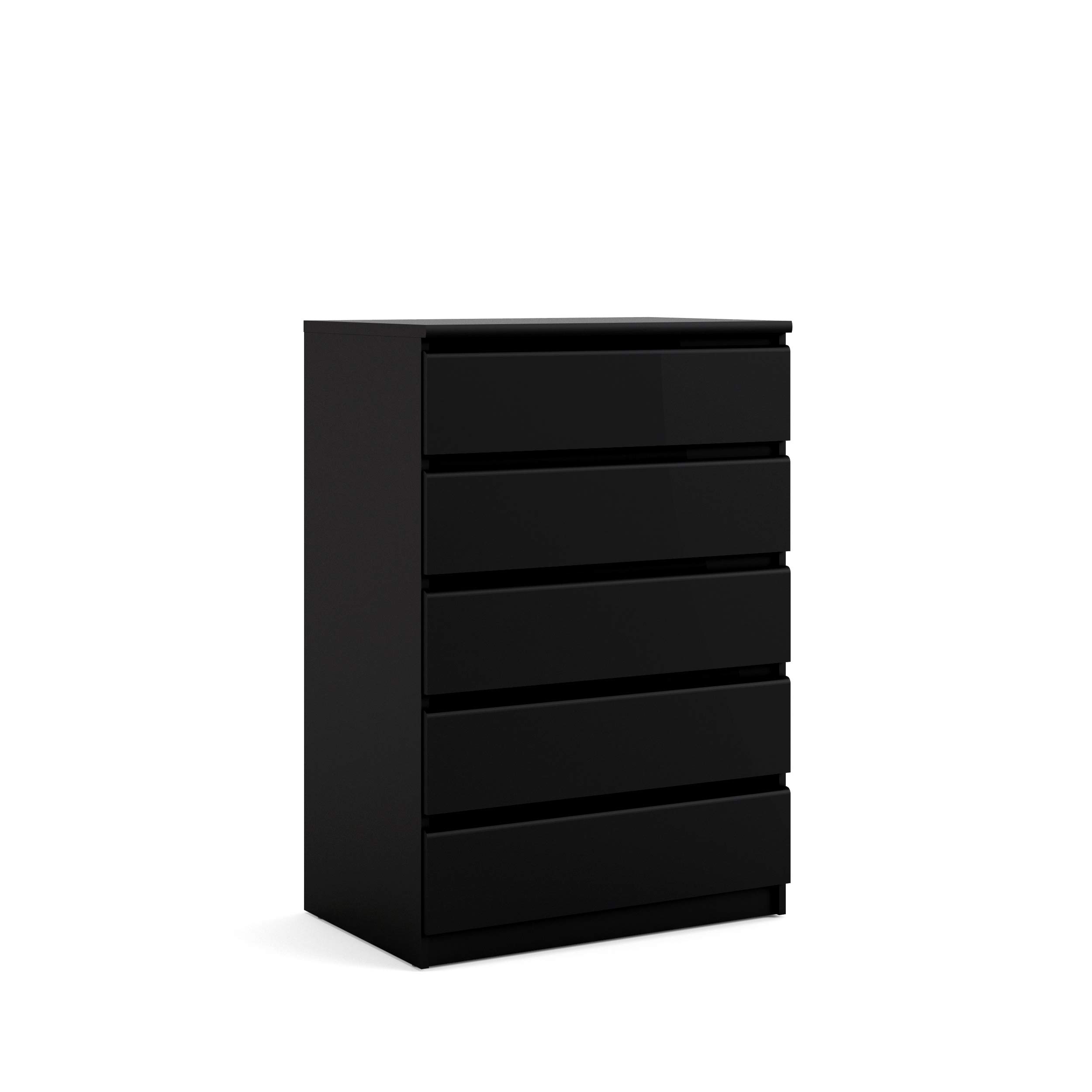 Tvilum 5 Drawer Chest, Black Matte