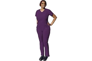 ANGIE UNIFORMS YOGAFLEX Soft & Stretchy Scrub Set for Women. Regular & PETITE. 2-Pocket Top and 5 Pocket Pants. Modern Fit.