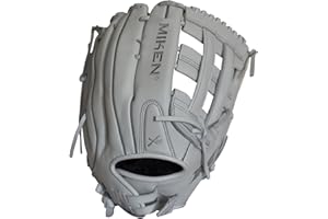 Miken Pro Series Slowpitch Softball Glove, White, 13 inch, Right (Left Hand Throw)