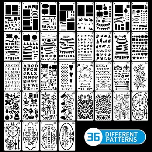 36 PCS Journal Stencil Plastic Planner Set for Journal Notebook Diary