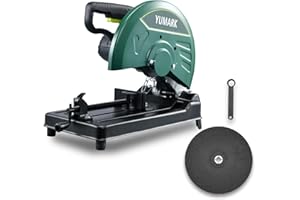 Yumark Abrasive Chop Saw, 2200W 3800RPM Steel Cutting Machine, Metal Cutting Saw with 14In Blade for Rebar, Angle Steel, Holl