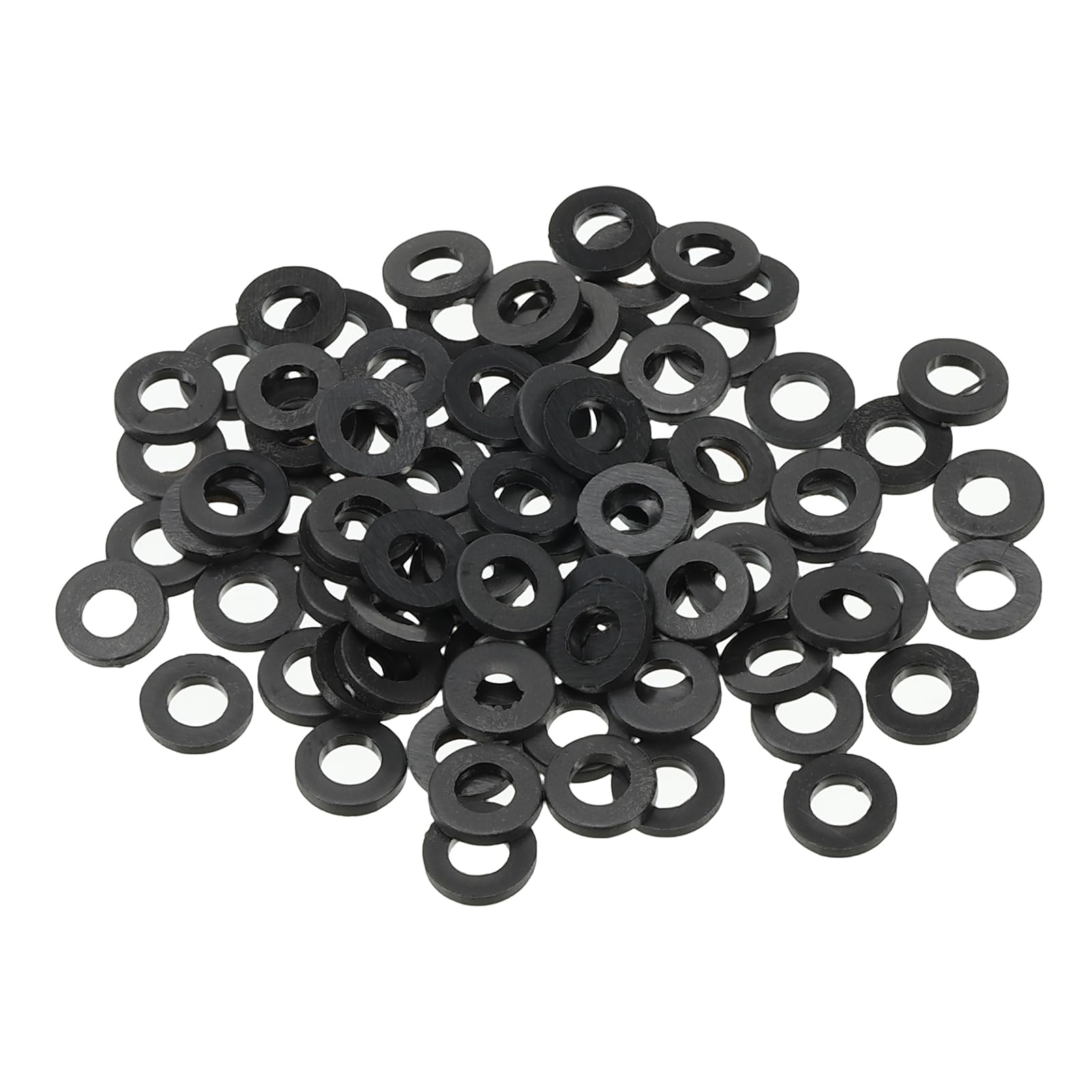 PATIKIL M3 Nylon Flat Washer, 150 Pack 3mm ID 6mm OD 1mm Thick Sealing Spacer Gasket Ring for Faucet Pipe Water Hose Fastener Bolt, Black — image 1