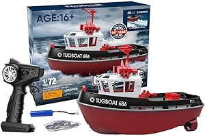 KAROYD RC Electric Tugboat, 1/72 2.4Ghz RC Electric Tugboat Model (RTR Version)