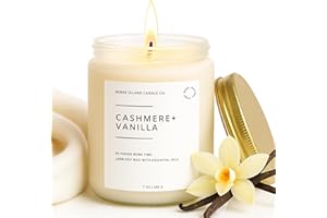 SENSE ISLAND Cashmere Vanilla Scented Candle for Home Scented 50+ Hrs Highly Scented Creamy Vanilla | 100% Natural Soy Candle Gifts for Women Highly Scented House Warming Gifts
