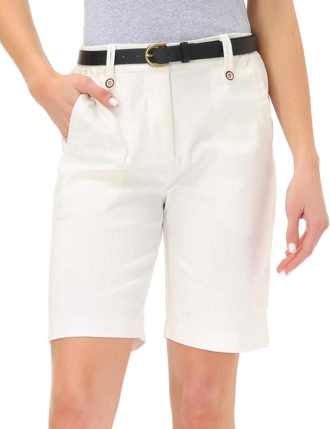 KANCY KOLE Women Bermuda Shorts for Summer Casual Work Short Pants with