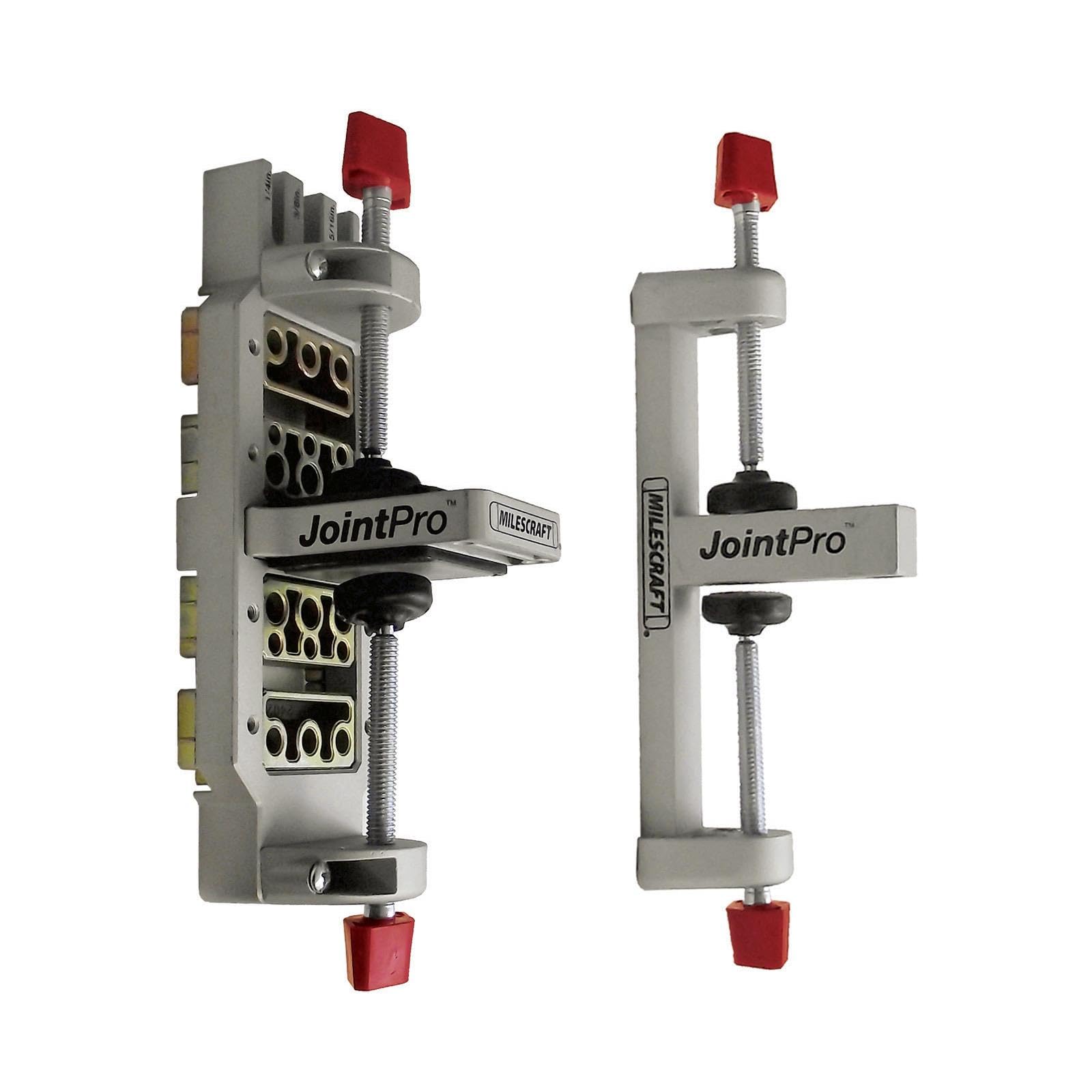 Milescraft 1311 Joint Pro Professional, Self-Clamping All Steel Doweling Jig - Quality - Includes 4 Guide Bushings for 1/4 in., 5/16 in. and 3/8 in. Dowels,Silver