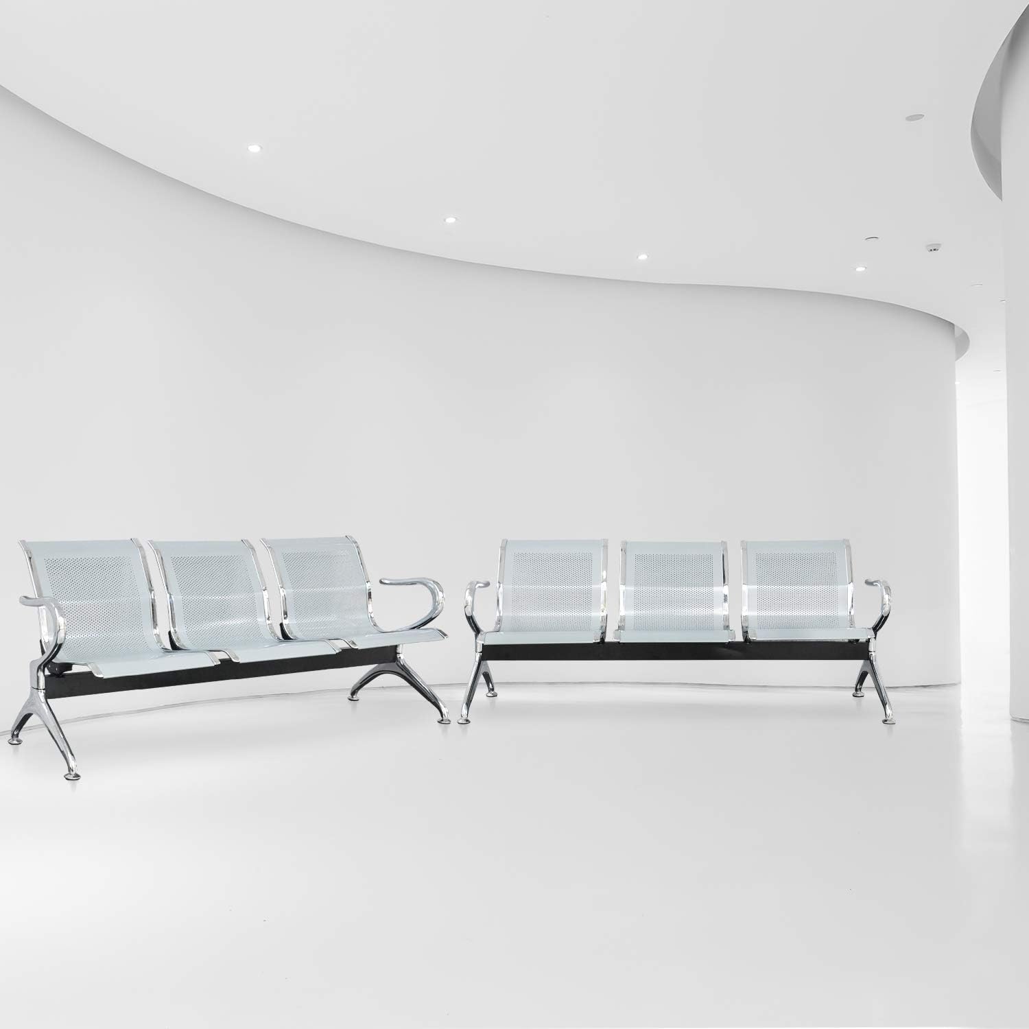 Office Hospital Reception Chair Set of 2 Waiting Room Chairs with Arms