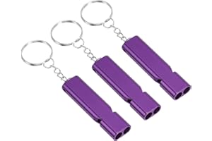 PATIKIL Emergency Whistle, 3 Pack Loud Sound Aluminum Keychain Whistles Outdoor Safety Survival Whistle for Camping Hiking, P