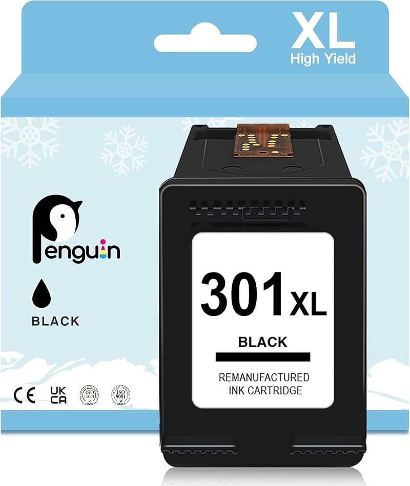 Penguin 301XL Black Ink Cartridge Replacement for HP deskjet envy officejet