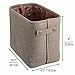 mDesign Fabric Storage Basket with Internal Coating and Structured Design (Pack of 2) - Ideal Makeup Storage - Practical Cotton Storage Box with Handle for Bathroom - Brown