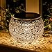 voona Solar Mosaic Glass Table Lights 2 Pack Waterproof Warm White LED Silver Night Lights Table Lamps for Outdoor Garden Indoor Decoration (Silver)