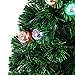 Goplus 4ft Artificial Christmas Tree Green Optical Fiber 130 Tips PVC with 41 Plastic Colorful Balls & Golden Star Solid Base Premium Decorations Full Tree (4 FT Fiber Optic)