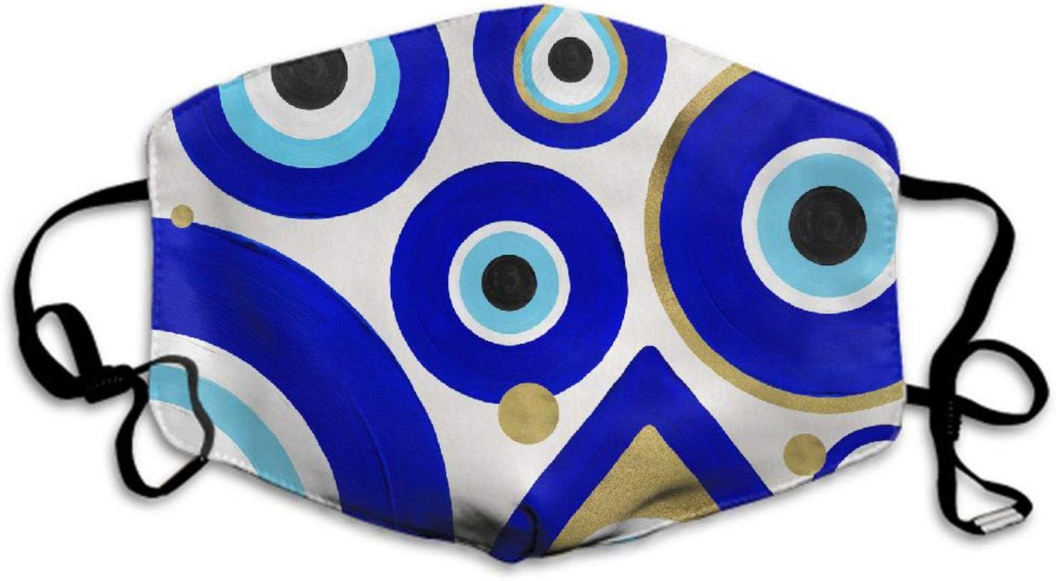 Mouth Mask Evil Eye Charms On White Dust Mouth Mask Adjustable Earloop Polyester Mask