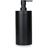 Indecor Home Matte Black Body Wash Dispenser Luxurious Refillable Pump Bottle with Embossed Text, Durable Construction for Bathroom and Shower