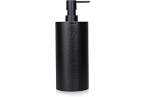 Indecor Home Matte Black Body Wash Dispenser Luxurious Refillable Pump Bottle with Embossed Text, Durable Construction for Bathroom and Shower