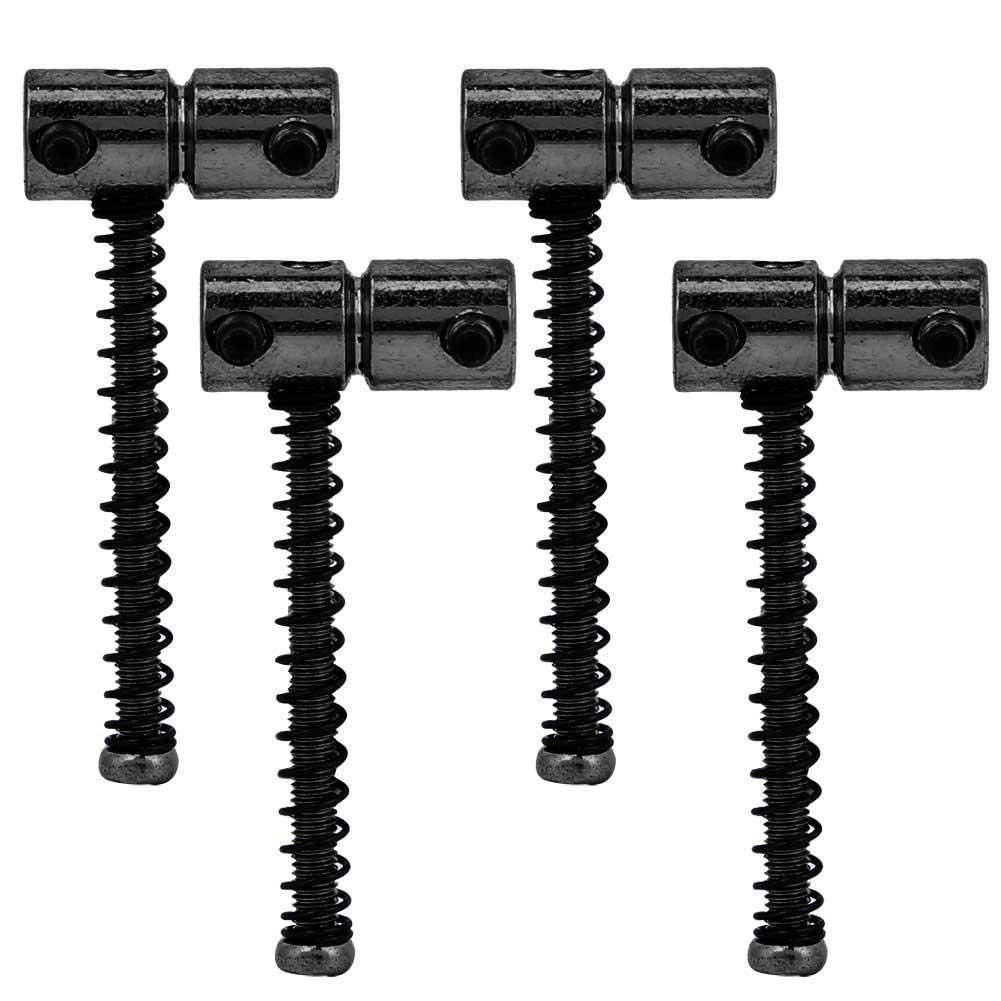 Bnineteenteam 4pcs Electric Bass Compensated Saddles Set,Bass Bridge String Saddles Spring Screws for Electric Bass Guitar (Black) Performance Accessory Musical Instrument Accessories