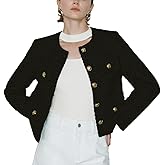 URBAN REVIVO Womens Cropped Tweed Blazer Jackets 2025 Fall Winter Casual Business Work Suits Long Sleeve Coat Outfits